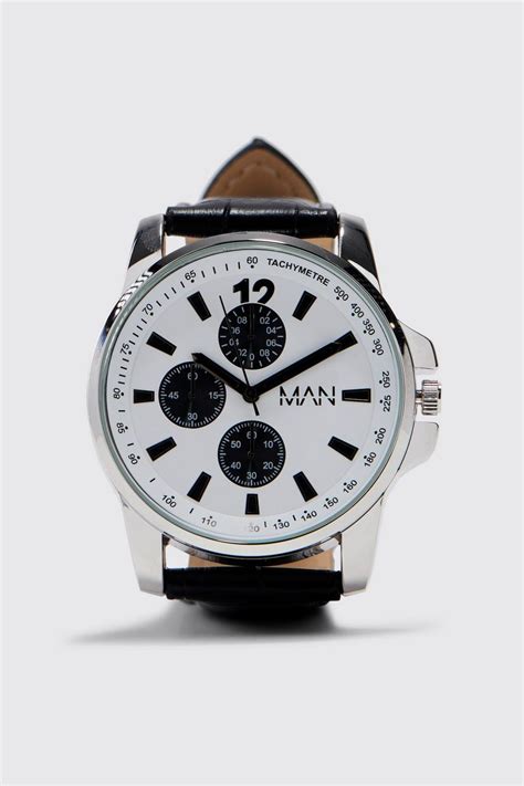 fake leather strap watch